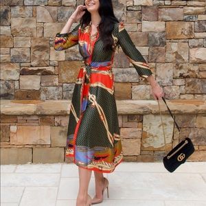 Zara scarf chain print dress